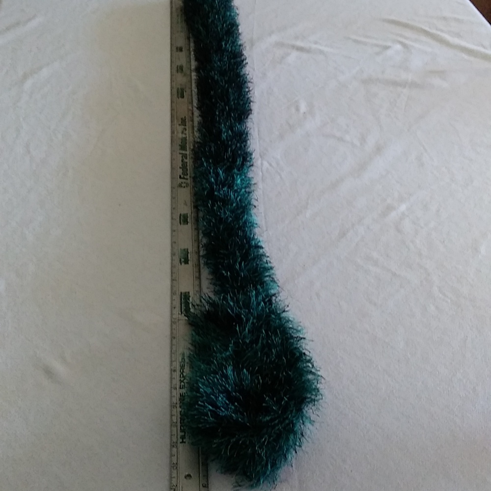 Handmade Scarf. 58"x4". Green & Black
